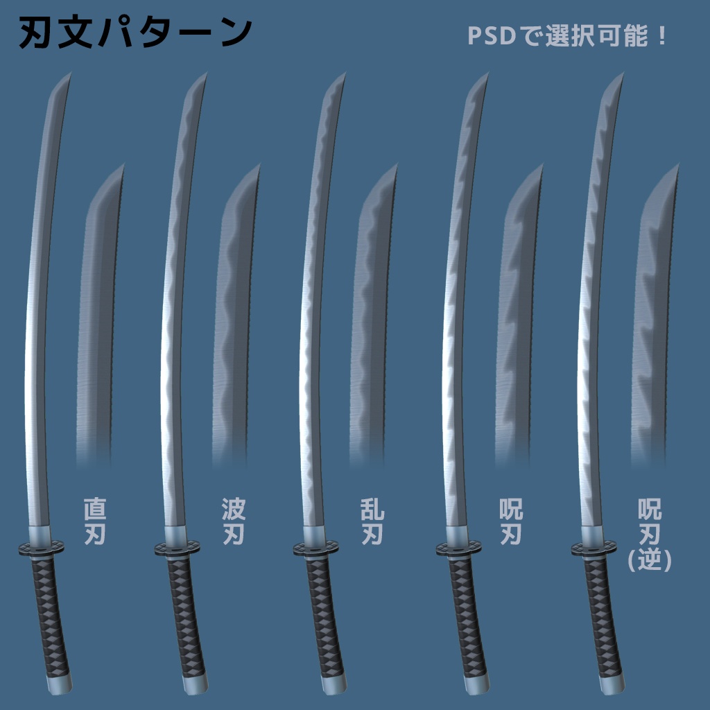 【日本刀】「風神&雷神」【3Dモデル】