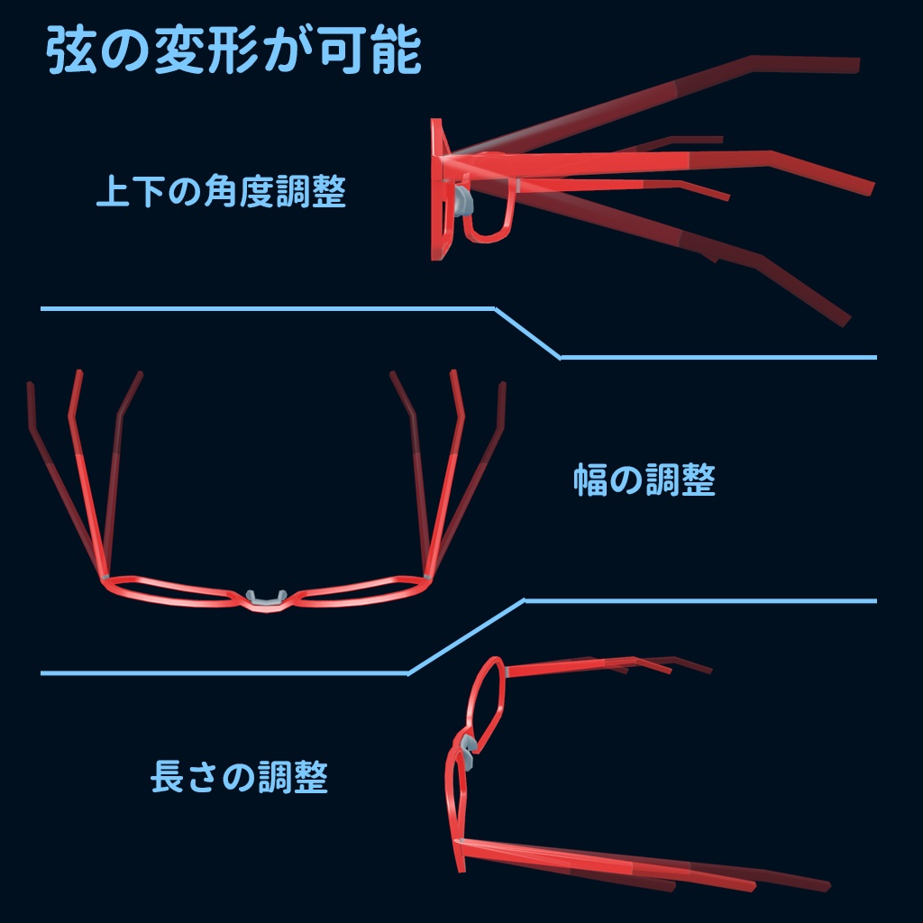 3Dモデル「セルフレームメガネ」