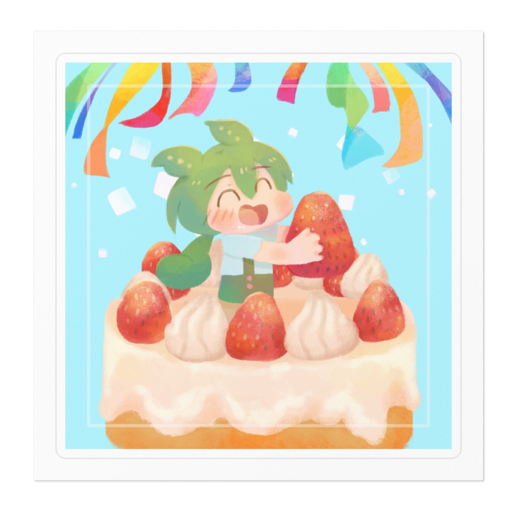 ずんだもんステッカー(ケーキ)