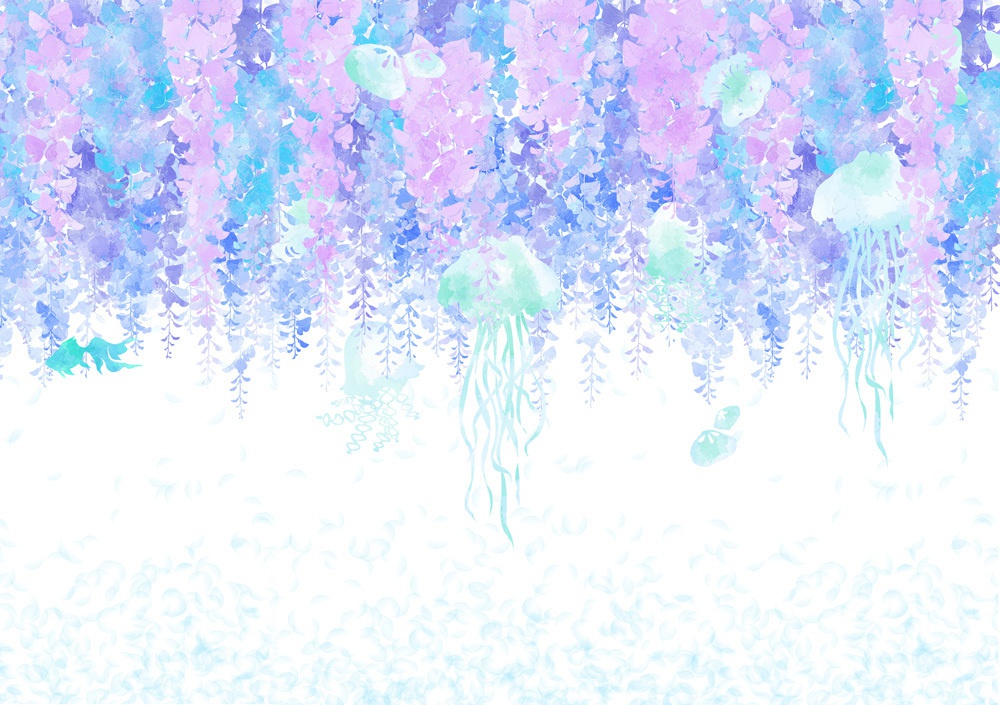 幻想的*藤とクラゲの手帳型Androidケース