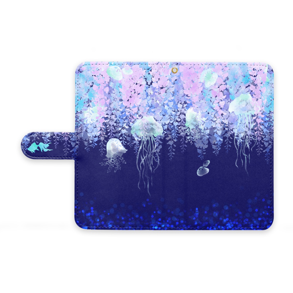 幻想的*藤とクラゲの手帳型Androidケース