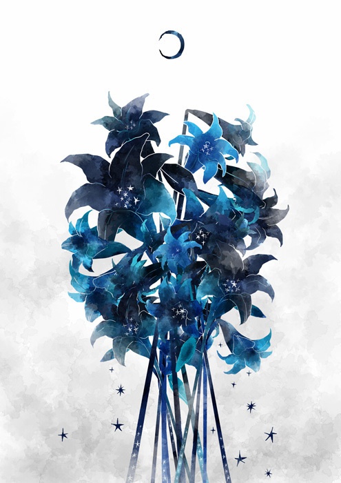 ユリと月の夢*iPhoneケース