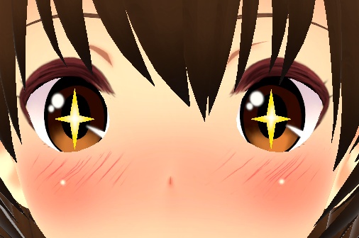 両目をハートと星にするシェイプキー付Unityオブジェクト!結合・テクスチャベイク済みで一つのオブジェクトで動かせる