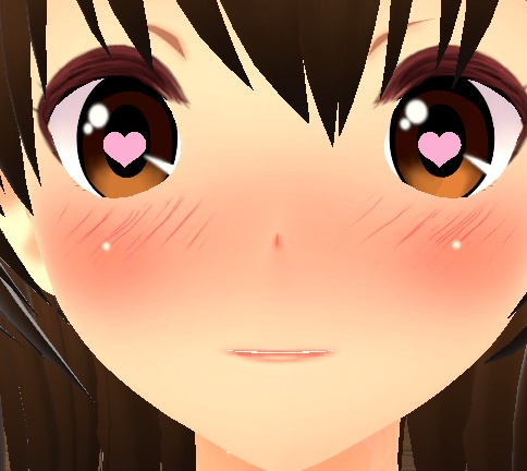 両目をハートと星にするシェイプキー付Unityオブジェクト!結合・テクスチャベイク済みで一つのオブジェクトで動かせる