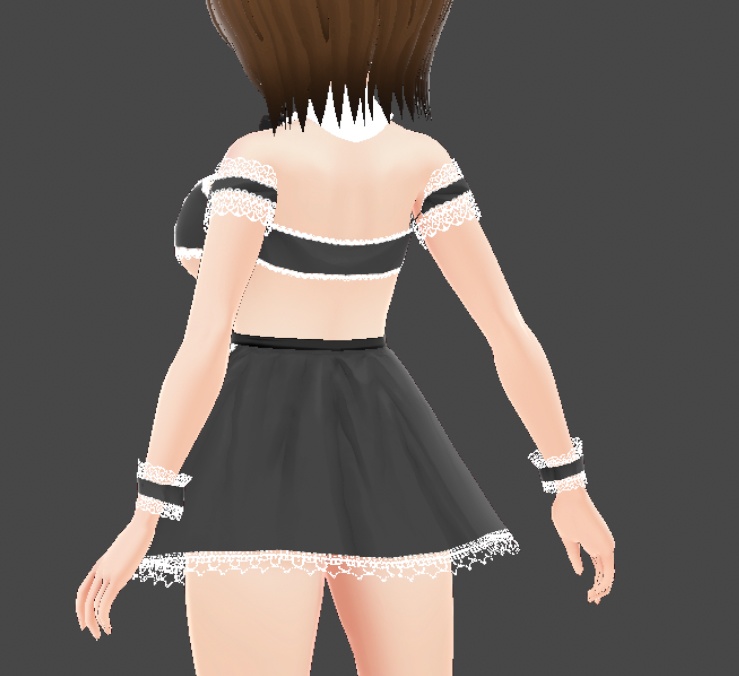 【クレジット不要・商用利用OK】セクシーメイド服風VRoidテクスチャ GIMP作業データ付