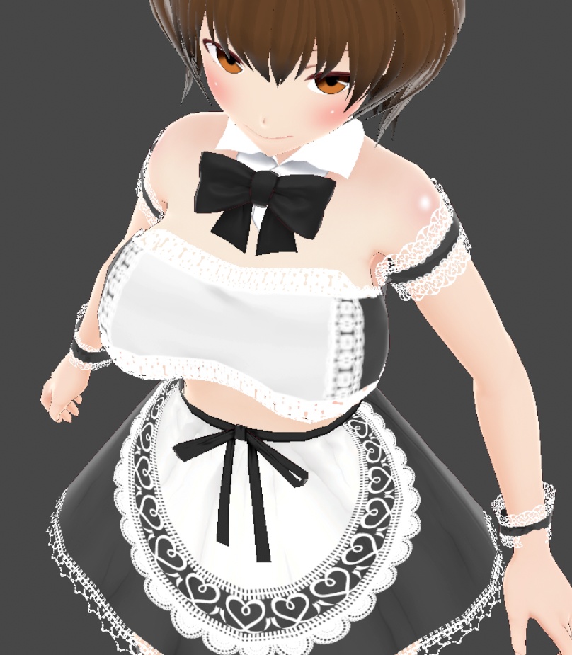 【クレジット不要・商用利用OK】セクシーメイド服風VRoidテクスチャ GIMP作業データ付