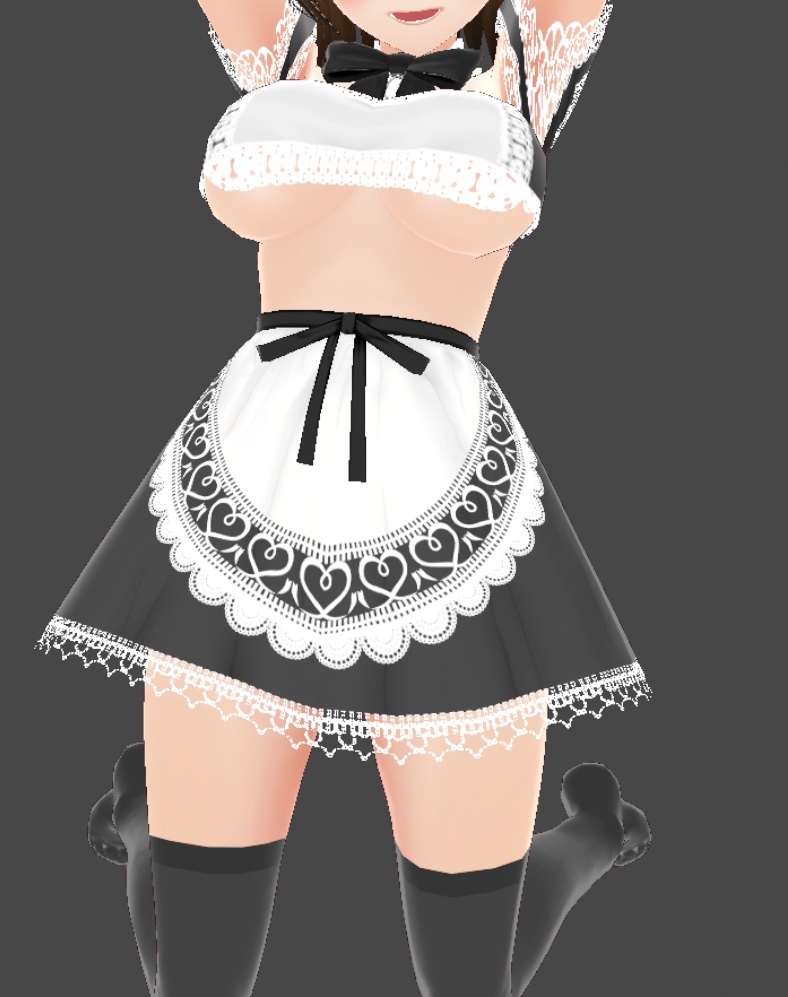 【クレジット不要・商用利用OK】セクシーメイド服風VRoidテクスチャ GIMP作業データ付