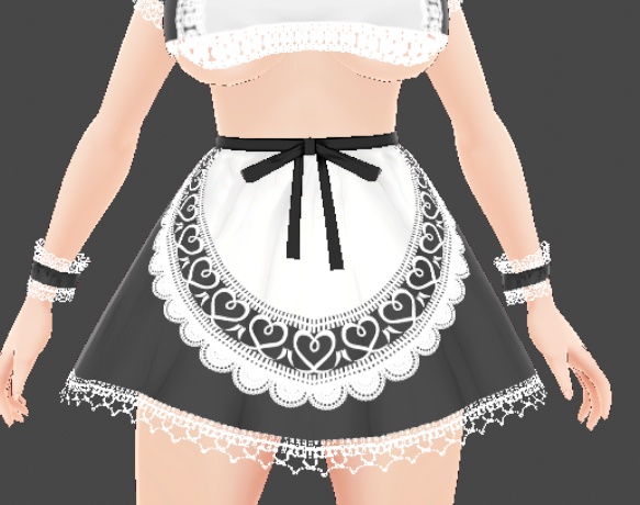 【クレジット不要・商用利用OK】セクシーメイド服風VRoidテクスチャ GIMP作業データ付