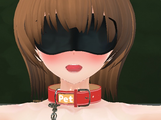 首輪・目隠しセットUnity用(鎖 リード付) VRChat・PhysBone対応 URP・HDRP対応