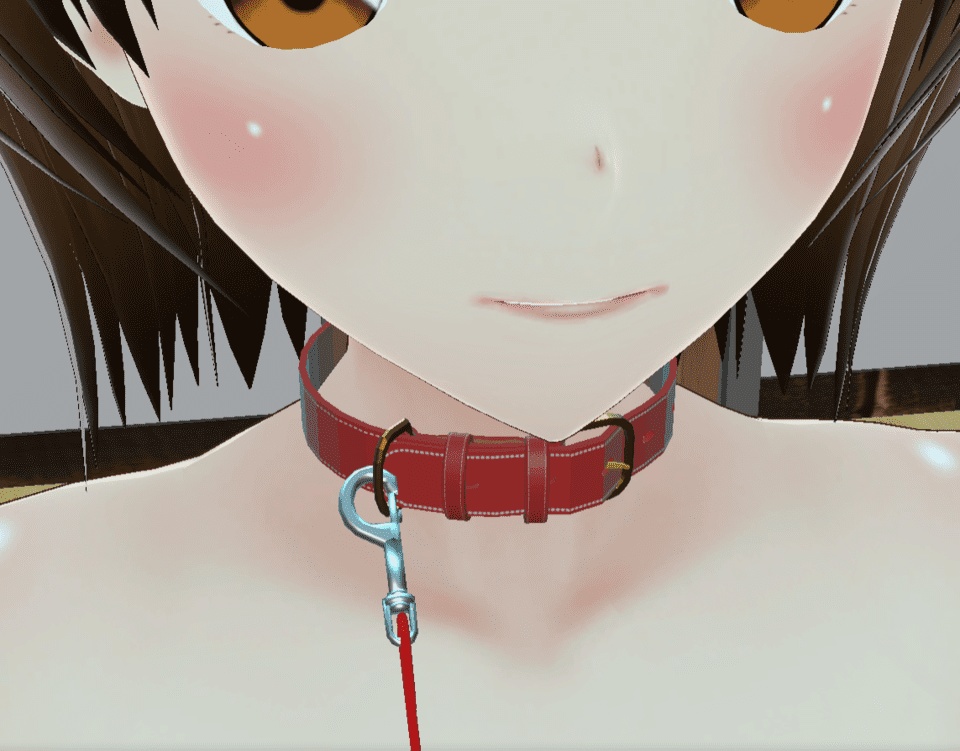 首輪・目隠し・口枷セットUnity用(鎖 リード付) VRChat・PhysBone対応 URP・HDRP対応