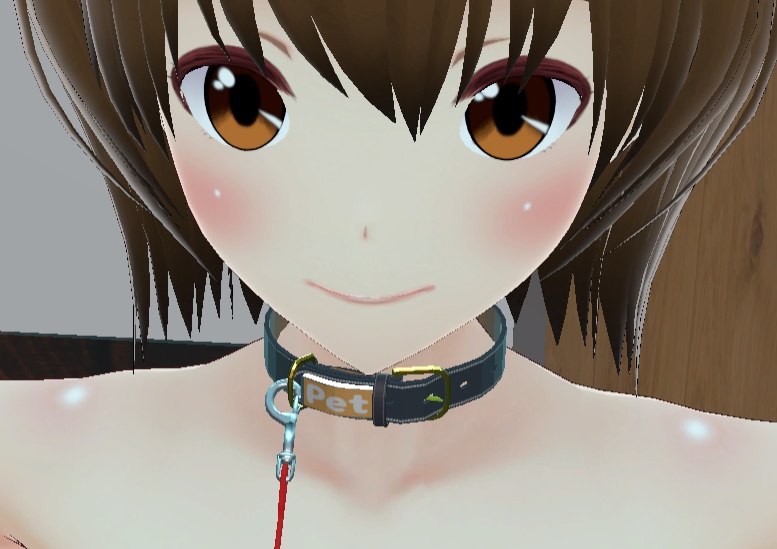 首輪・目隠し・口枷セットUnity用(鎖 リード付) VRChat・PhysBone対応 URP・HDRP対応