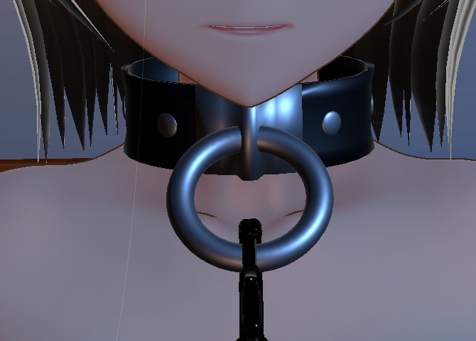 首輪・目隠し・口枷セットUnity用(鎖 リード付) VRChat・PhysBone対応 URP・HDRP対応