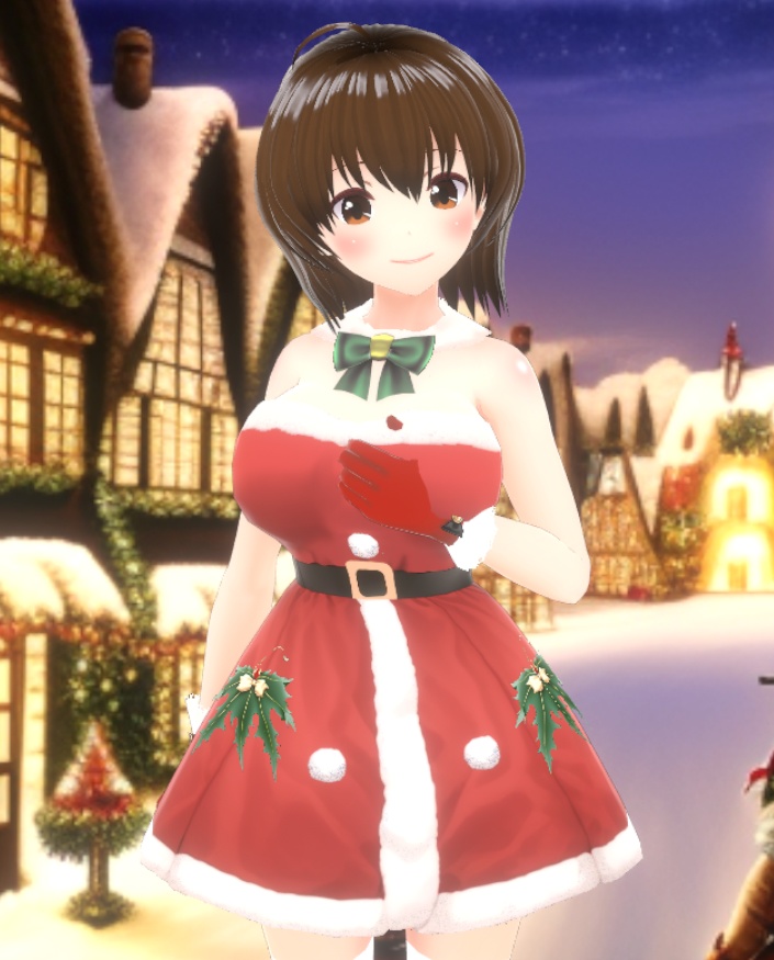 【クレジット不要・商用利用OK】クリスマスサンタ服風VRoidテクスチャ unity用サンタ帽子とGIMP作業データ付