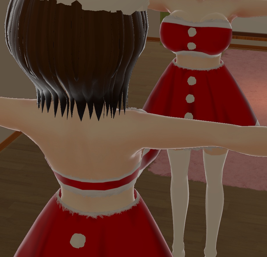 【クレジット不要・商用利用OK】クリスマスサンタ服風VRoidテクスチャ　unity用サンタ帽子とGIMP作業データ付