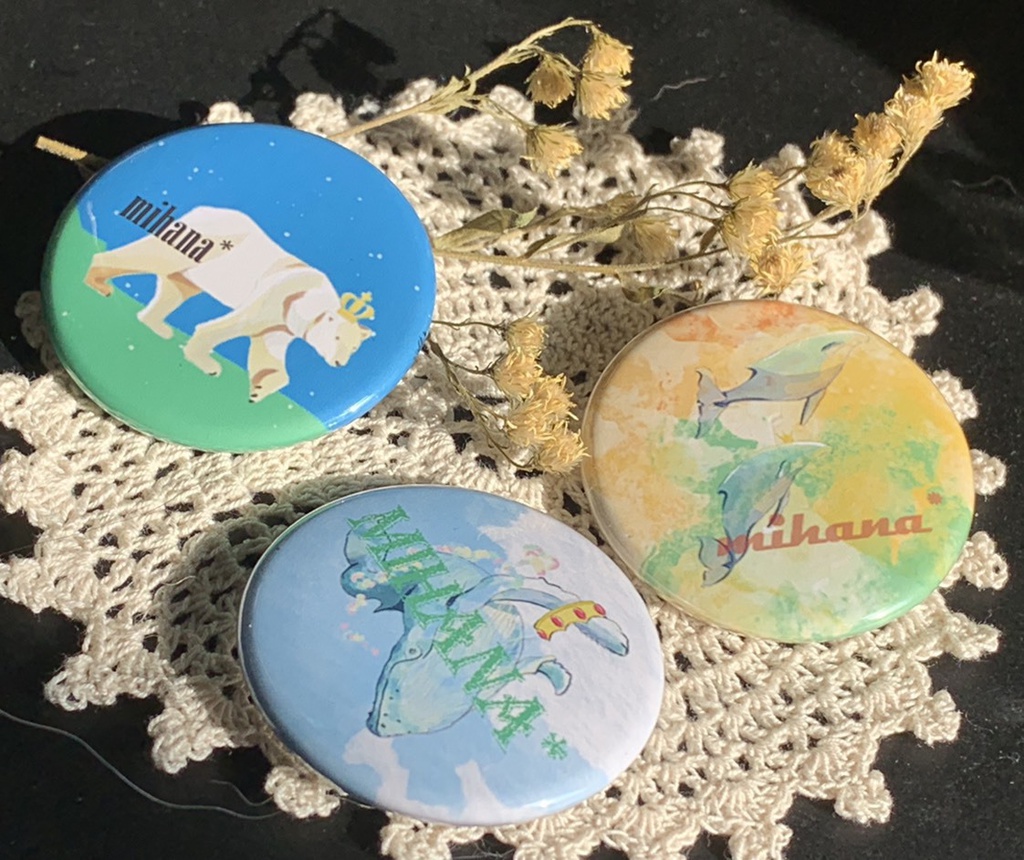 オリジナル缶バッジセット（海の生き物たち）