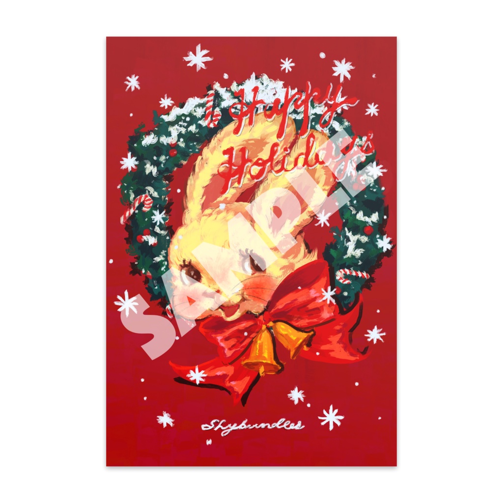 ポストカード10枚セット/うさぎちゃんXmasカード𝜗𝜚₊❆