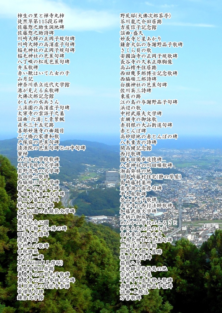 歴史と自然の散策記⑩ 「神奈川文学散歩」