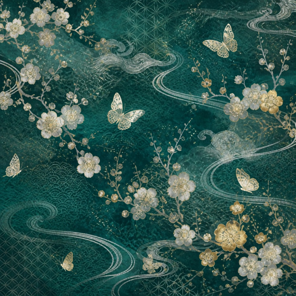 💚 青緑｜翡翠の花蝶