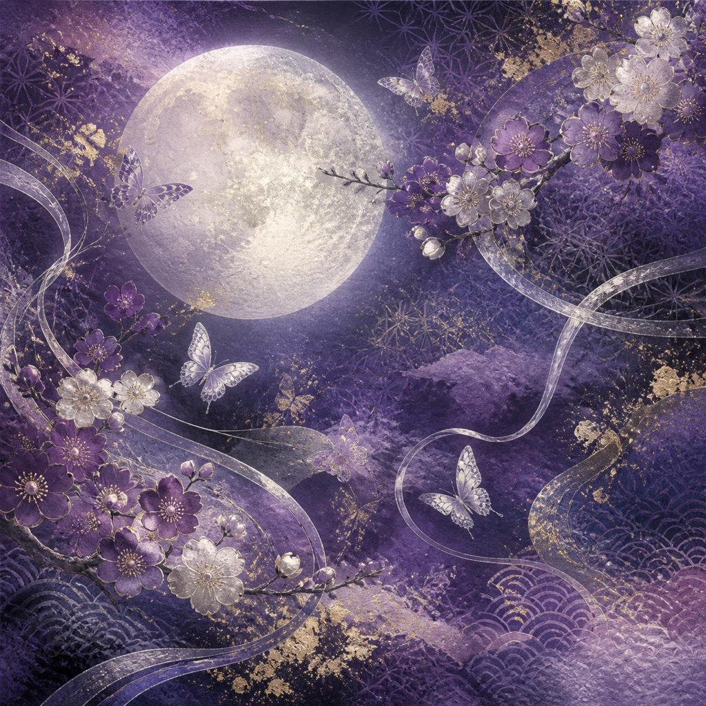 💜 紫|紫苑と月影