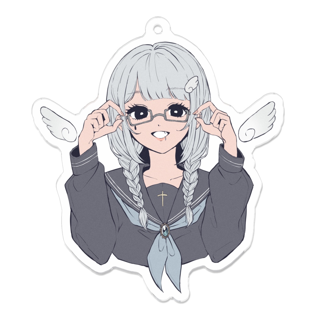 セーラー服れたんアクリルキーホルダー(70mm×70mm)