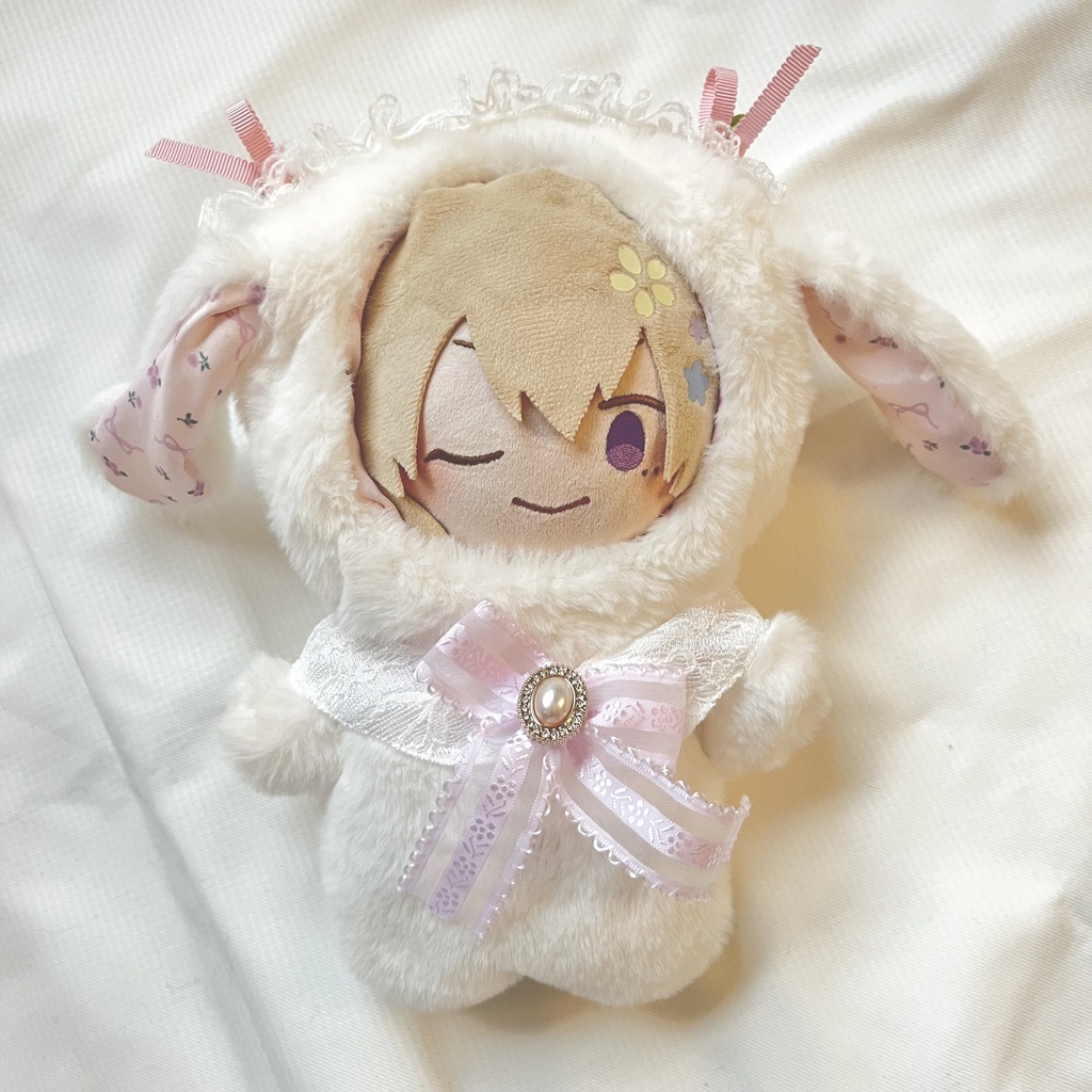 フラワーバニー着ぐるみ【わんぱく・20cmぬいサイズ】