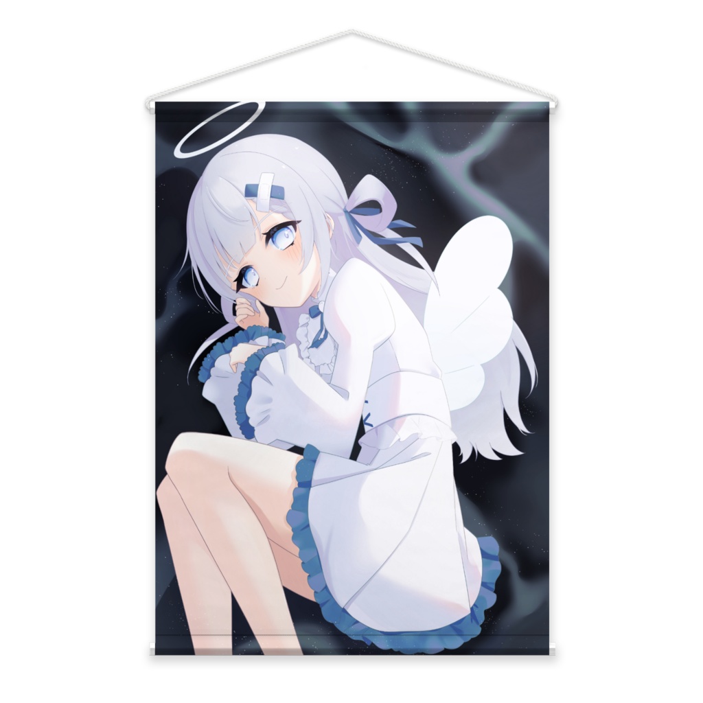 【おばけちゃん4周年記念】天使おばけちゃんのタペストリー