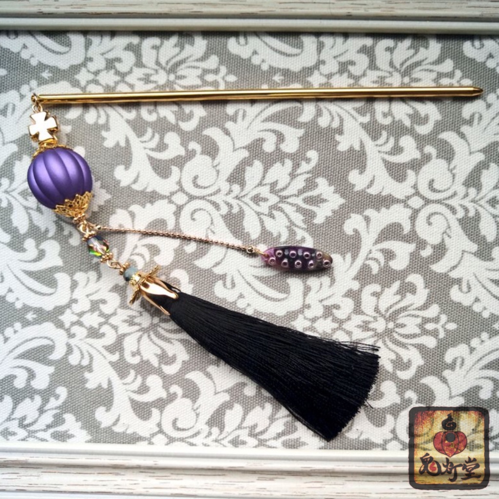 華飾るゆらりぼんぼりかんざし(5色)