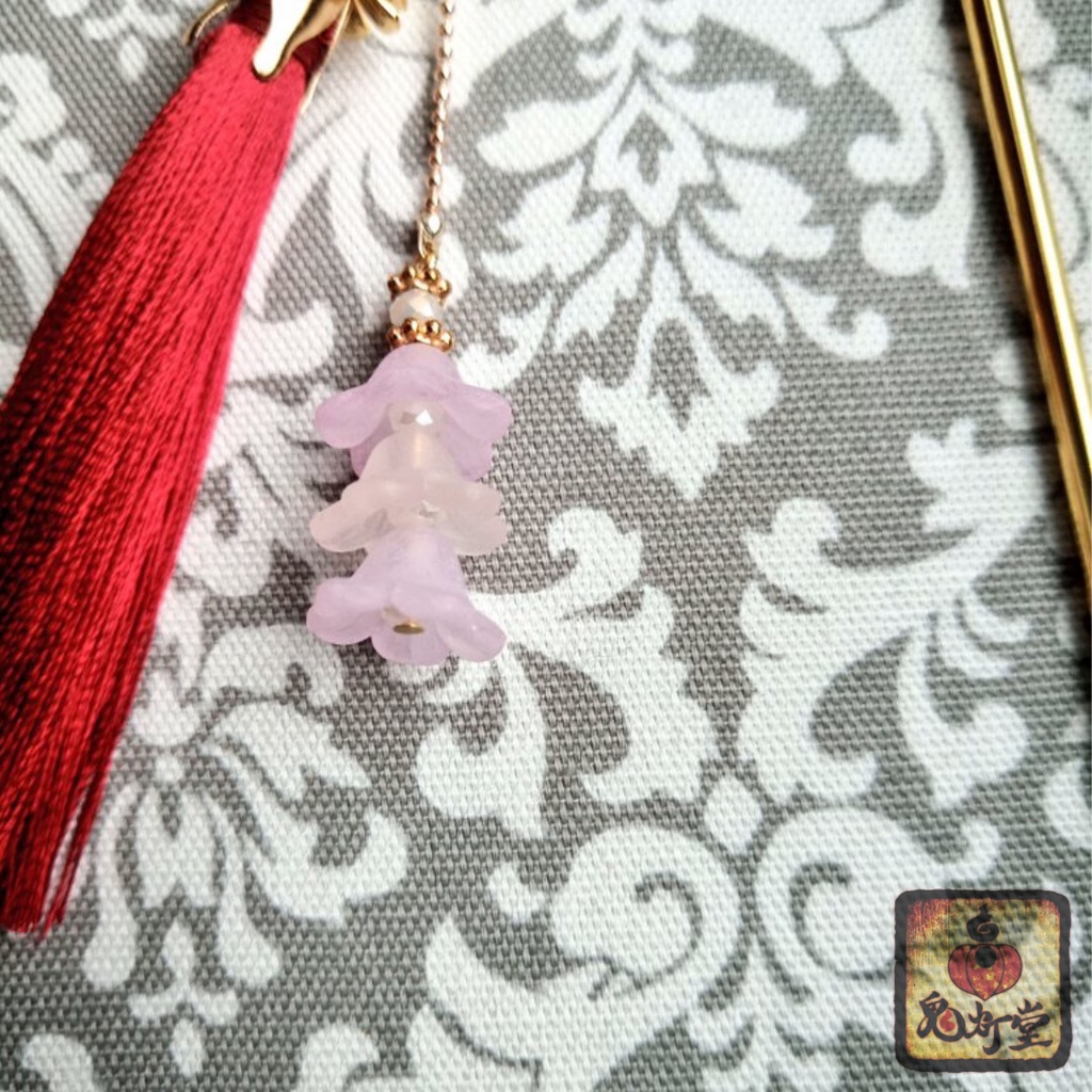 華飾るゆらりぼんぼりかんざし(5色)