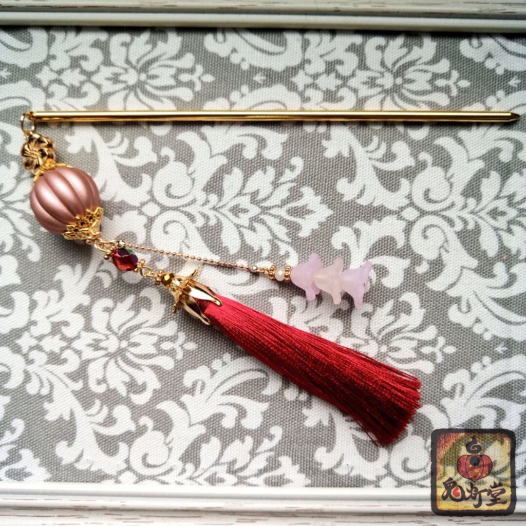 華飾るゆらりぼんぼりかんざし(5色)