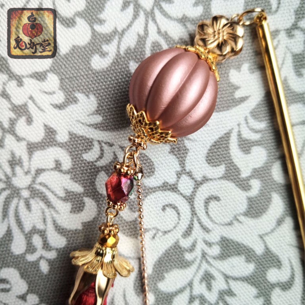 華飾るゆらりぼんぼりかんざし(5色)