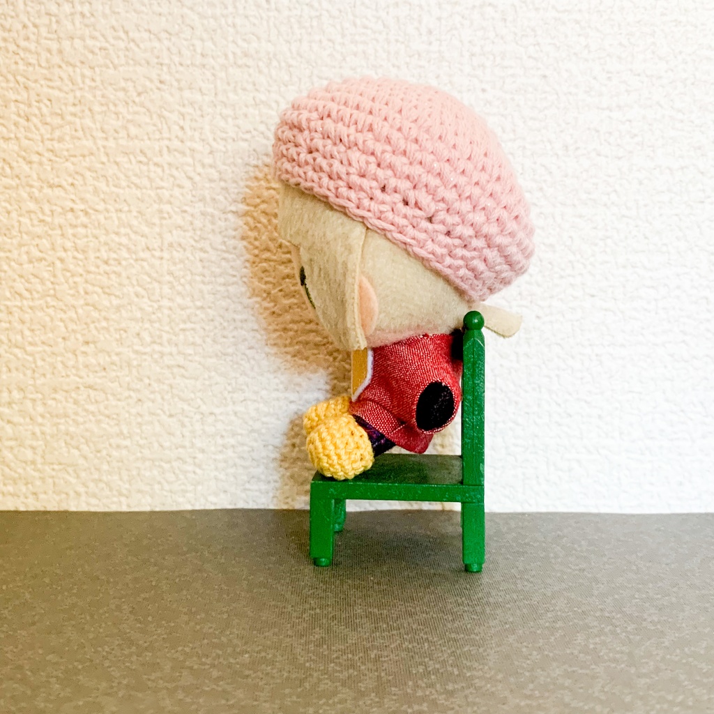 10cmぬい シンプルベレー帽 パステルピンク