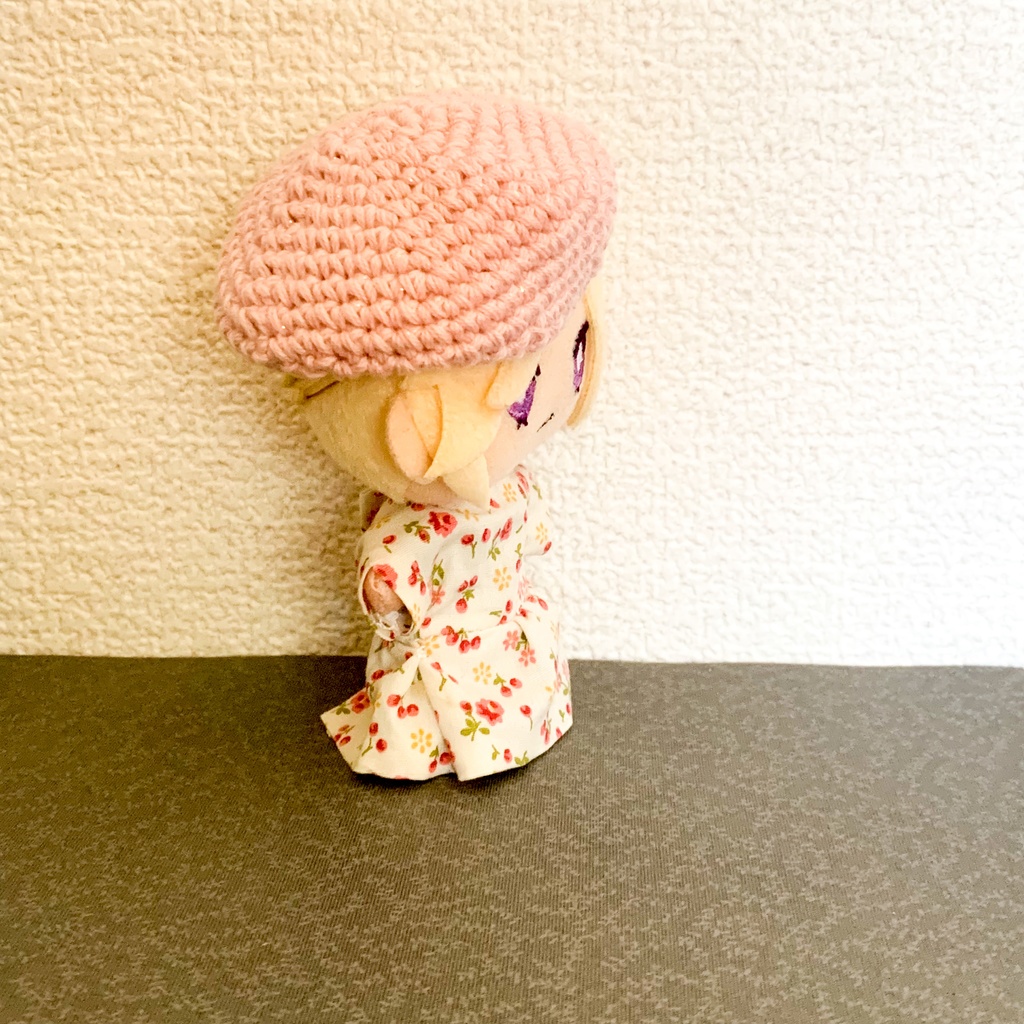 10cmぬい シンプルベレー帽 パステルピンク