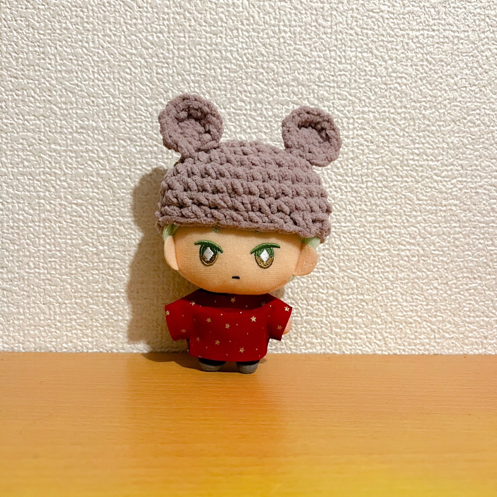 10cmぬい　くまのぼうし(もこもこモカ)
