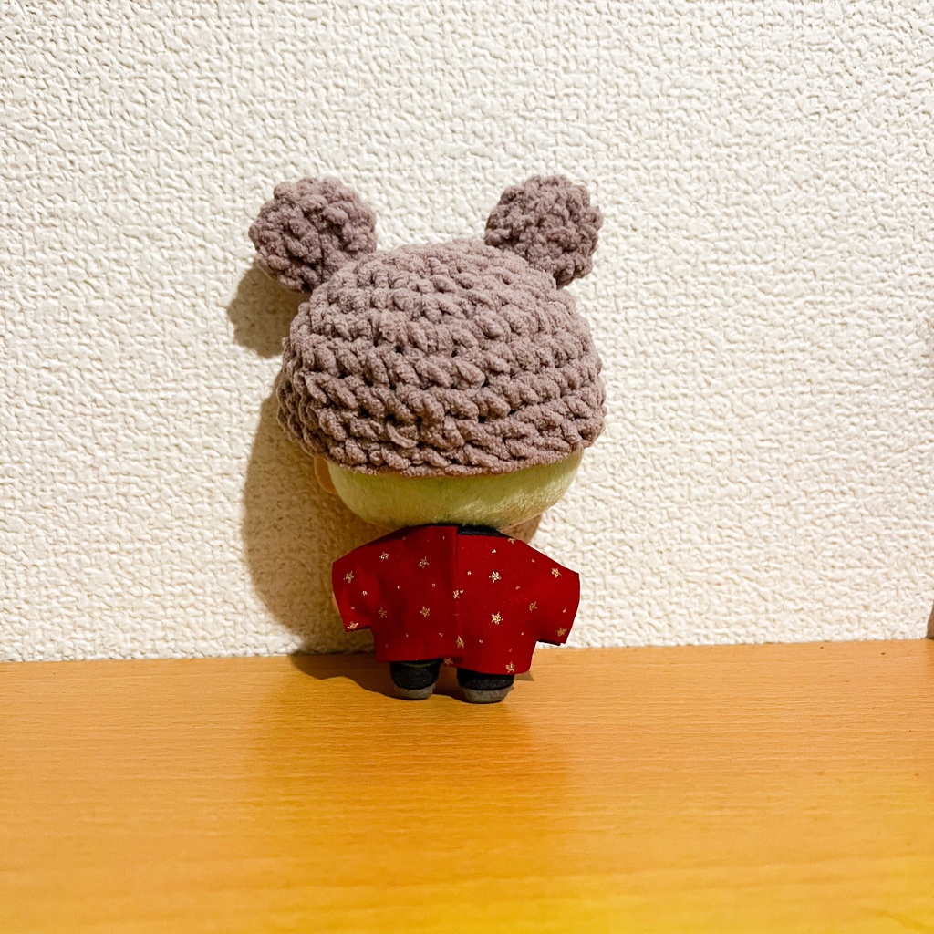 10cmぬい くまのぼうし(もこもこモカ)