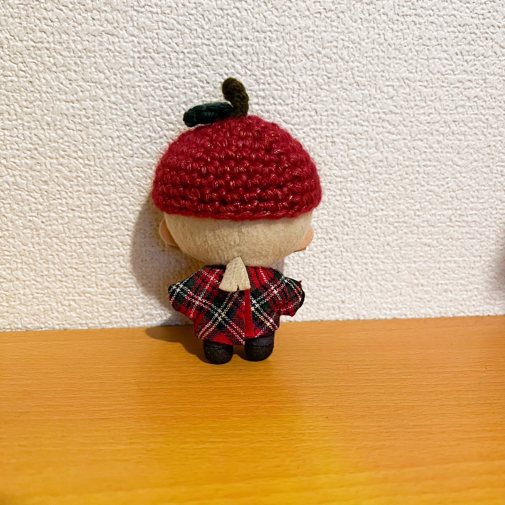 10cmぬい りんごのぼうし(きらきらワインレッド)