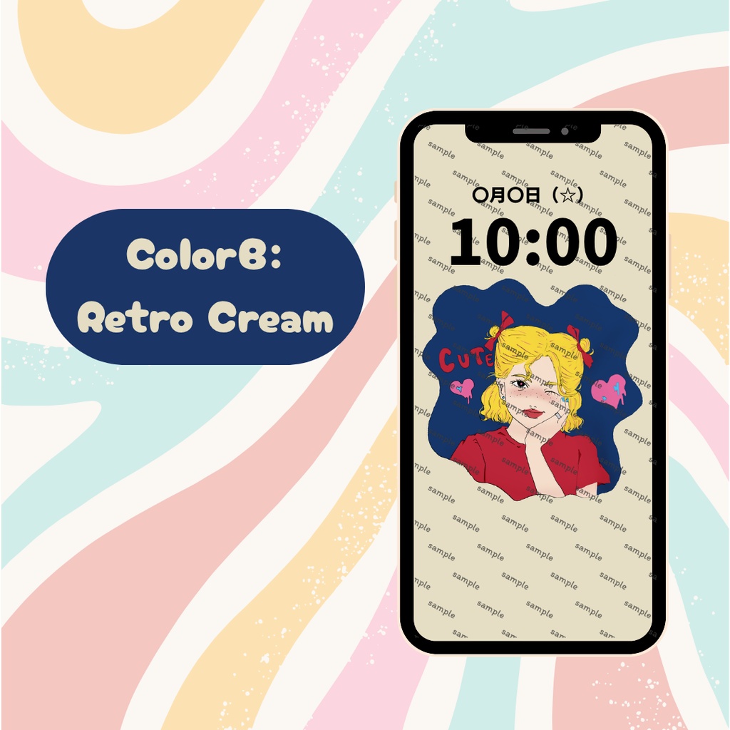 【スマホ用壁紙】レトロキュート・ガール