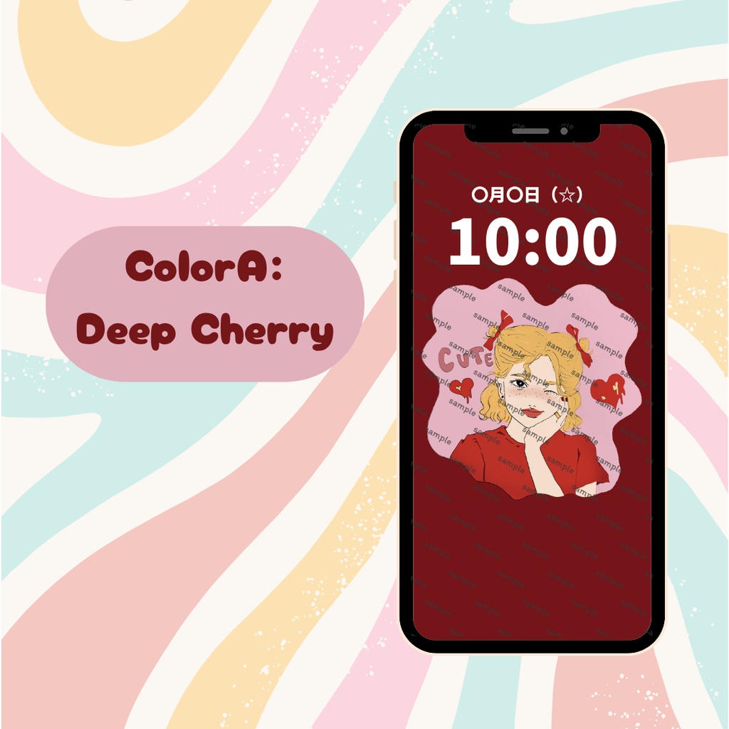 【スマホ用壁紙】レトロキュート・ガール
