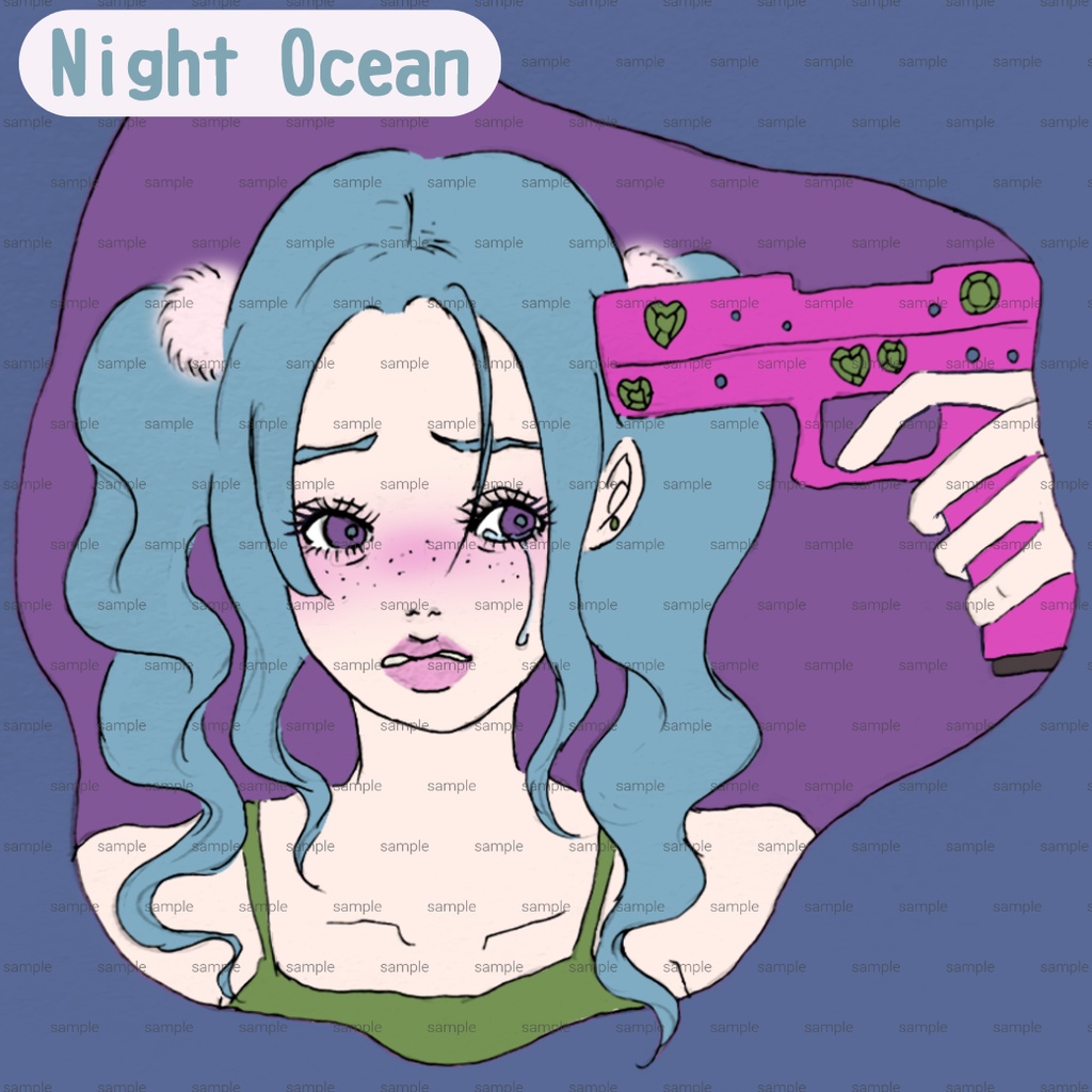 SNSアイコンセット【ハートガン・ガール】