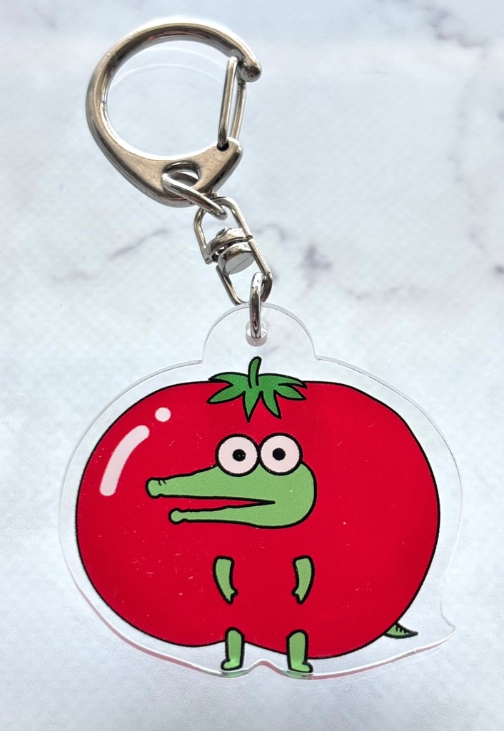 【匿名配送】アクリルキーホルダー_わにまる(とまと)