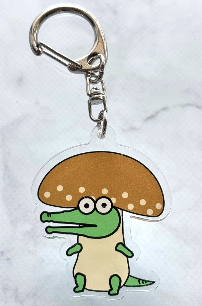 【匿名配送】アクリルキーホルダー_わにまる(しいたけ)