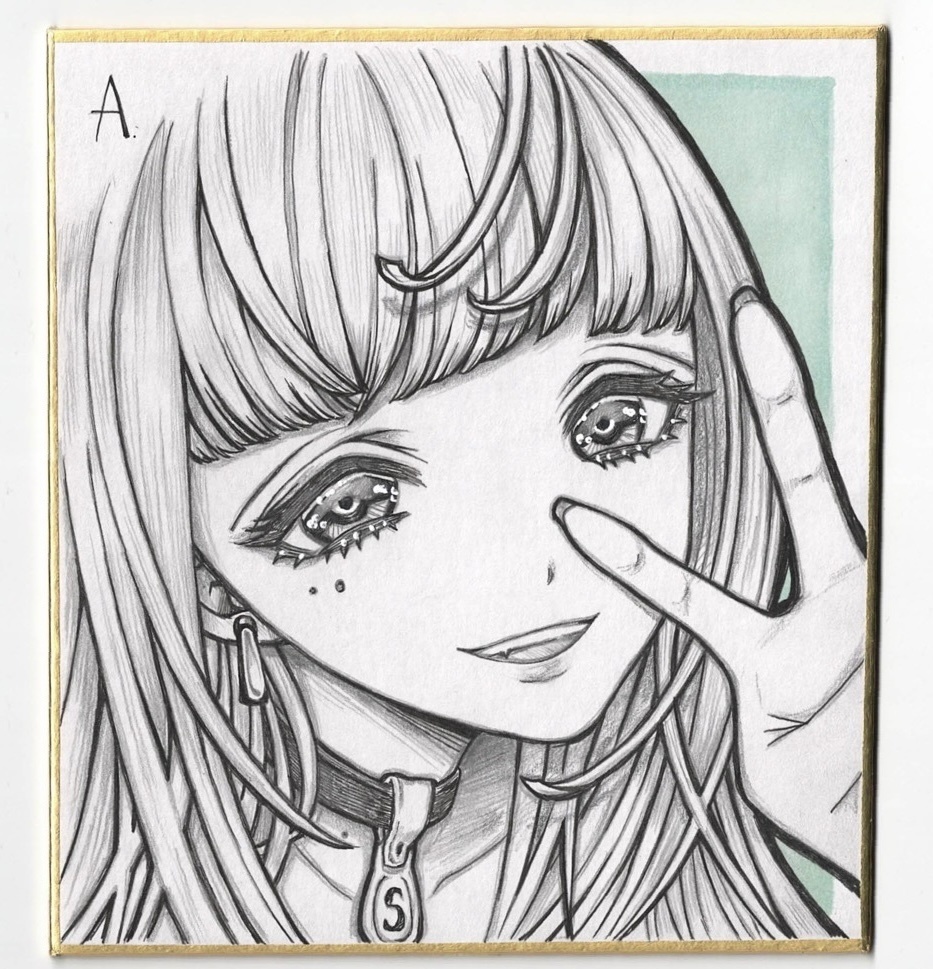 ぴーす⭐︎　(ミニ色紙)