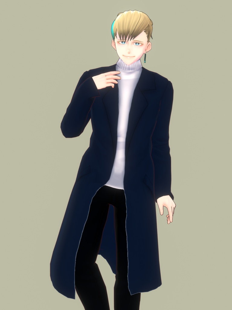 【無配有】男性VRoid用チェスターコートとハイネックニット【冬用アウター】