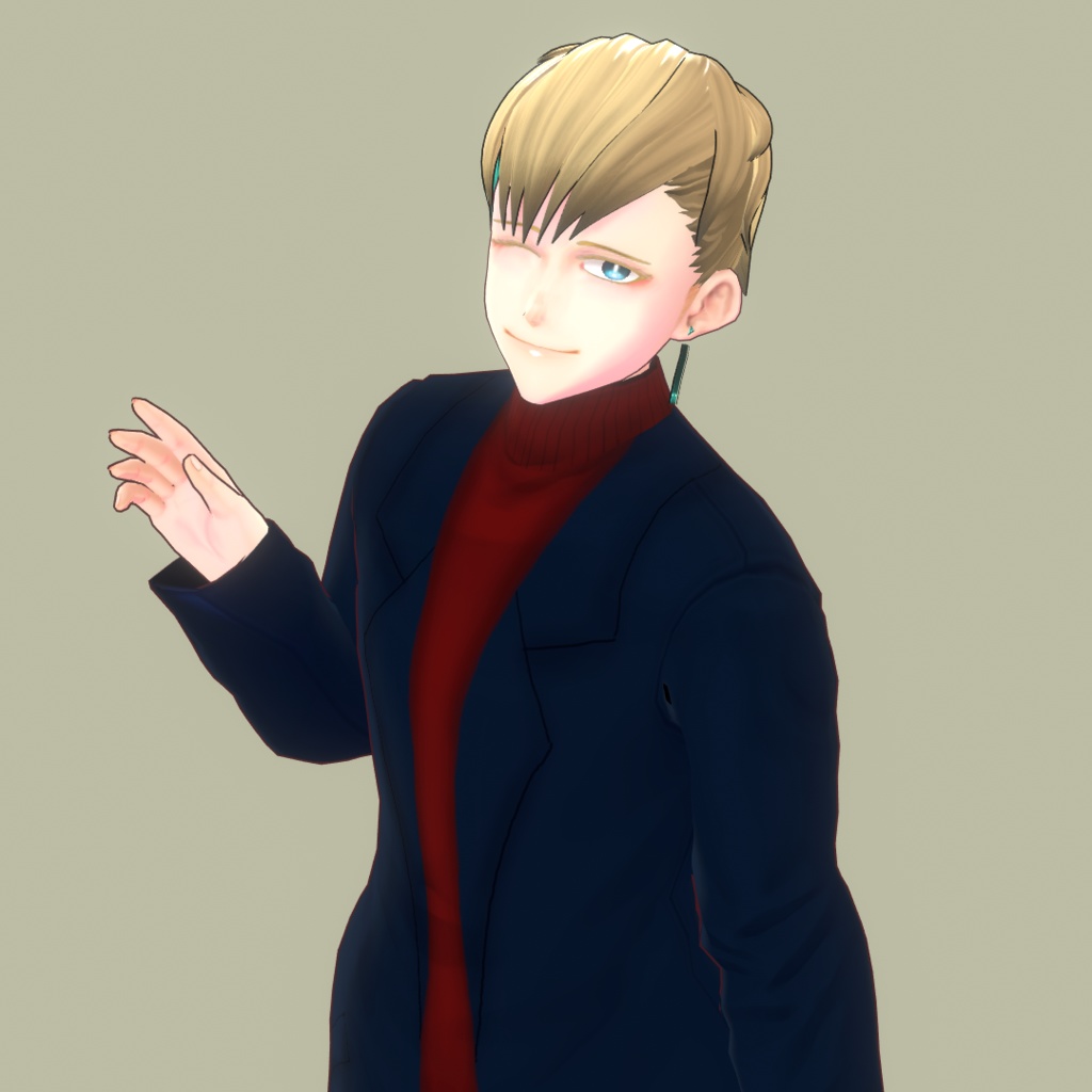 【無配有】男性VRoid用チェスターコートとハイネックニット【冬用アウター】