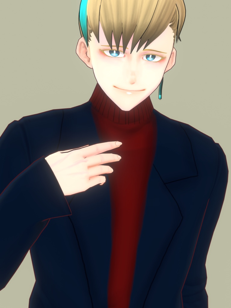 【無配有】男性VRoid用チェスターコートとハイネックニット【冬用アウター】