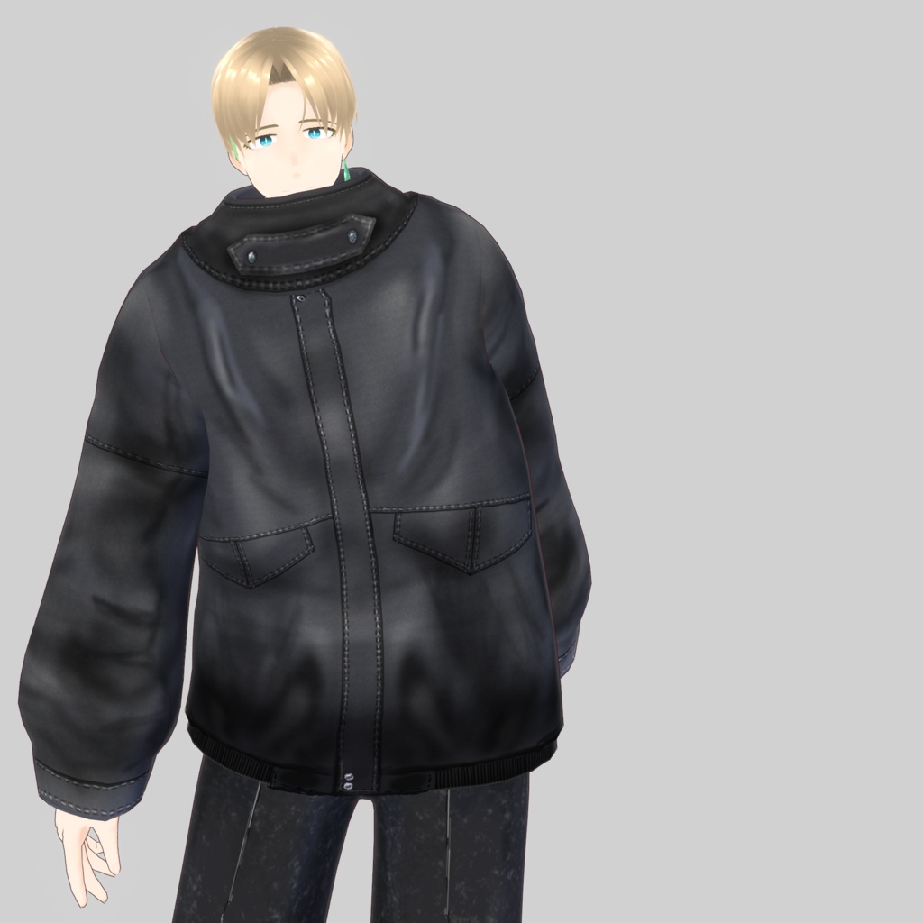 ユニセックス冬の三点コーデセット~ブルゾンセンタープレスワイドパンツヒールブーツ~