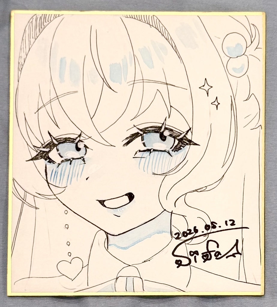 【1点限定】サイン入り 直筆イラスト色紙　ミニサイズA
