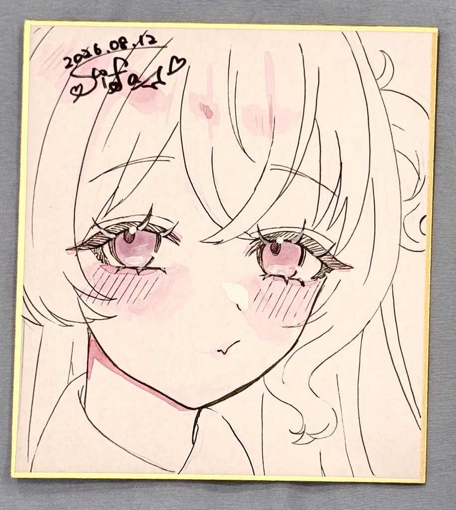 【1点限定】サイン入り 直筆イラスト色紙　ミニサイズB