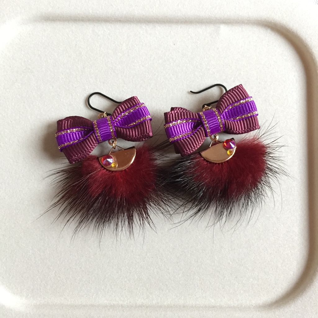 刀剣男士イメージ もふもふリボンピアス