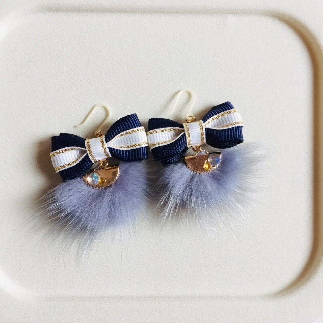 刀剣男士イメージ もふもふリボンピアス