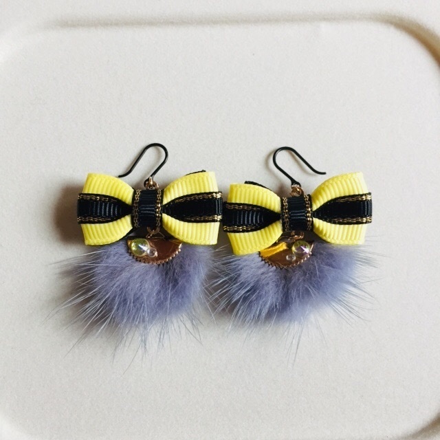 刀剣男士イメージ もふもふリボンピアス